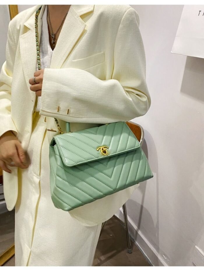 Chaîne Lingge haut de gamme petit sac carré 2023 nouveau sac d’aisselle polyvalent mode une épaule bandoulière sac à main pour femmes - Image 4